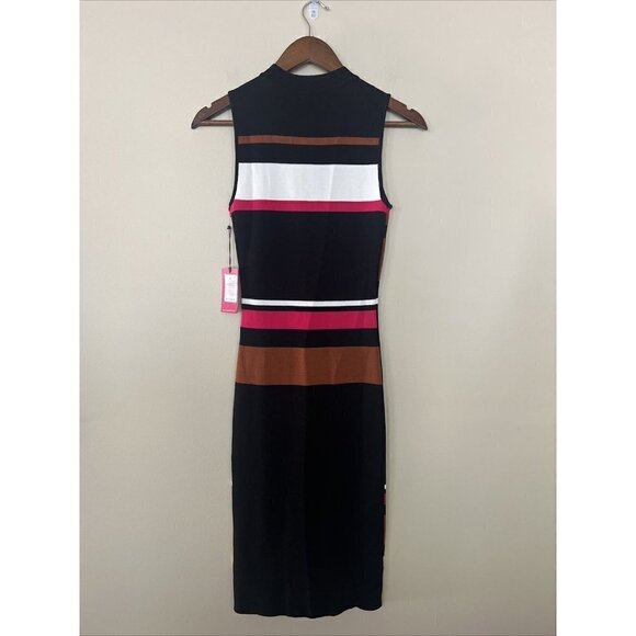 Vince Camuto Womens XS Petite Black Striped Casual Sweaterdress Stretch New - Picture 4 of 9